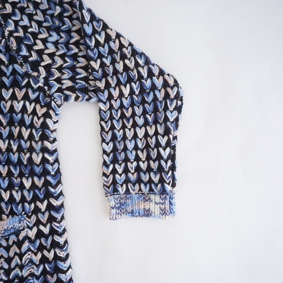 Vintage C&K Designs Blue Chunky Knit Button Cardigan Preppy Grandmacore XL - Picture 3 of 12